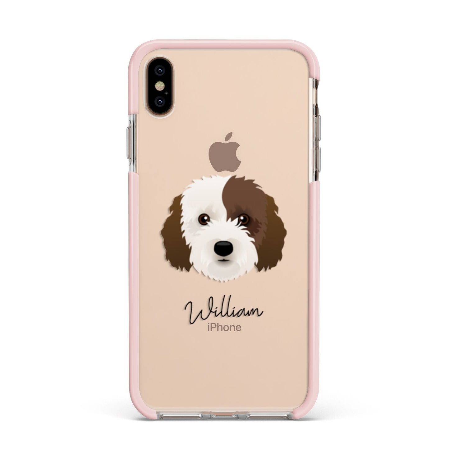 Cockapoo Personalised Apple iPhone Xs Max Impact Case Pink Edge on Gold Phone
