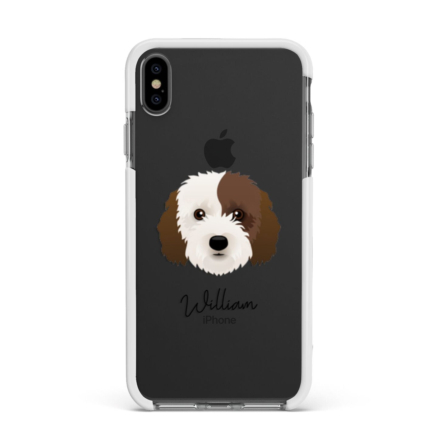Cockapoo Personalised Apple iPhone Xs Max Impact Case White Edge on Black Phone