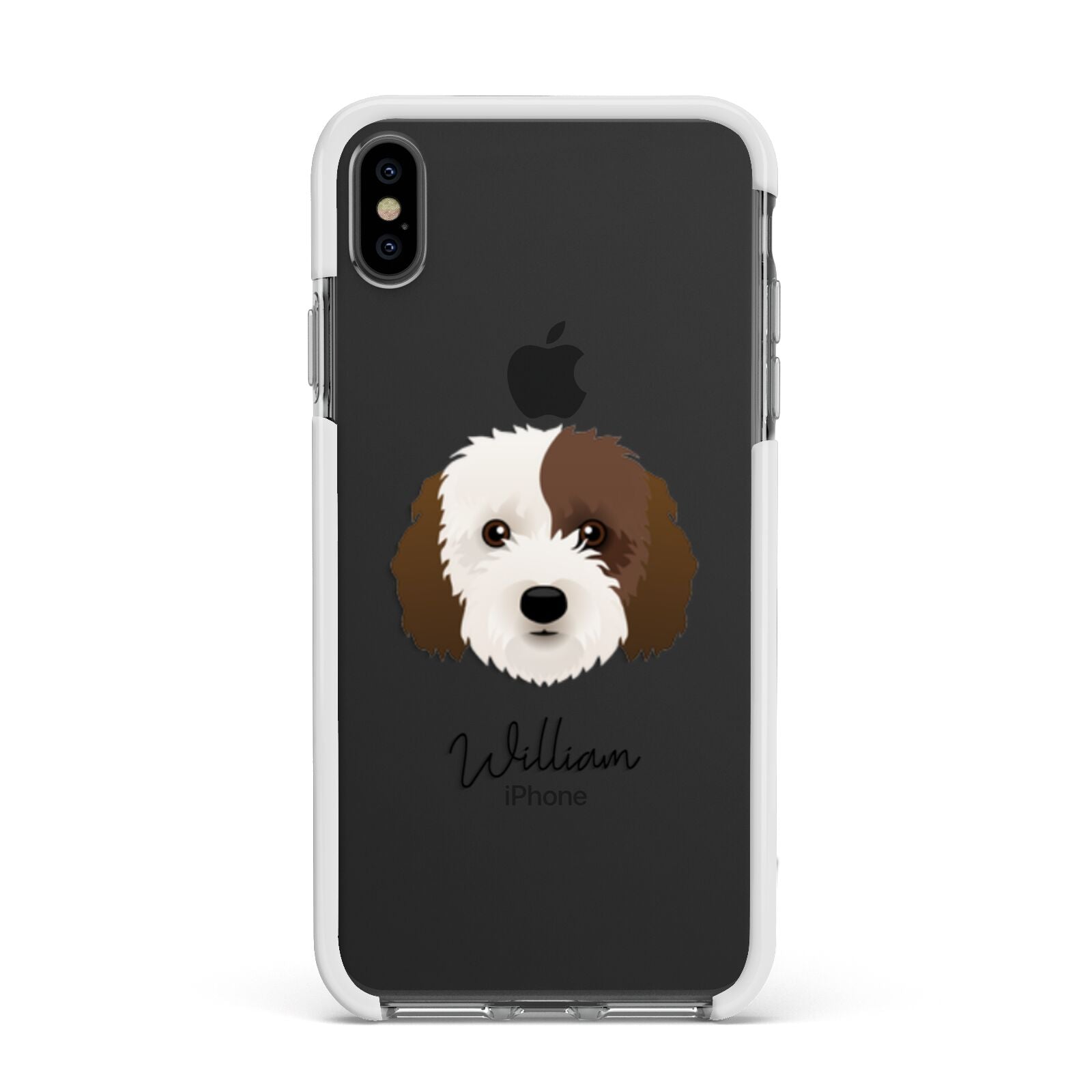 Cockapoo Personalised Apple iPhone Xs Max Impact Case White Edge on Black Phone