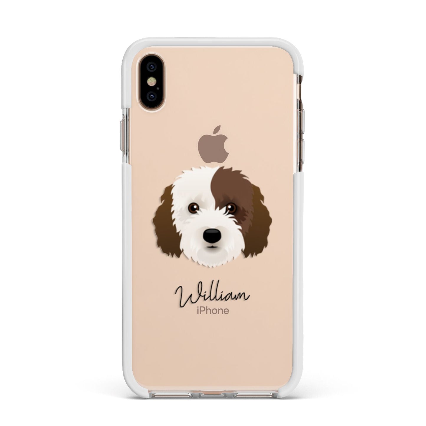 Cockapoo Personalised Apple iPhone Xs Max Impact Case White Edge on Gold Phone