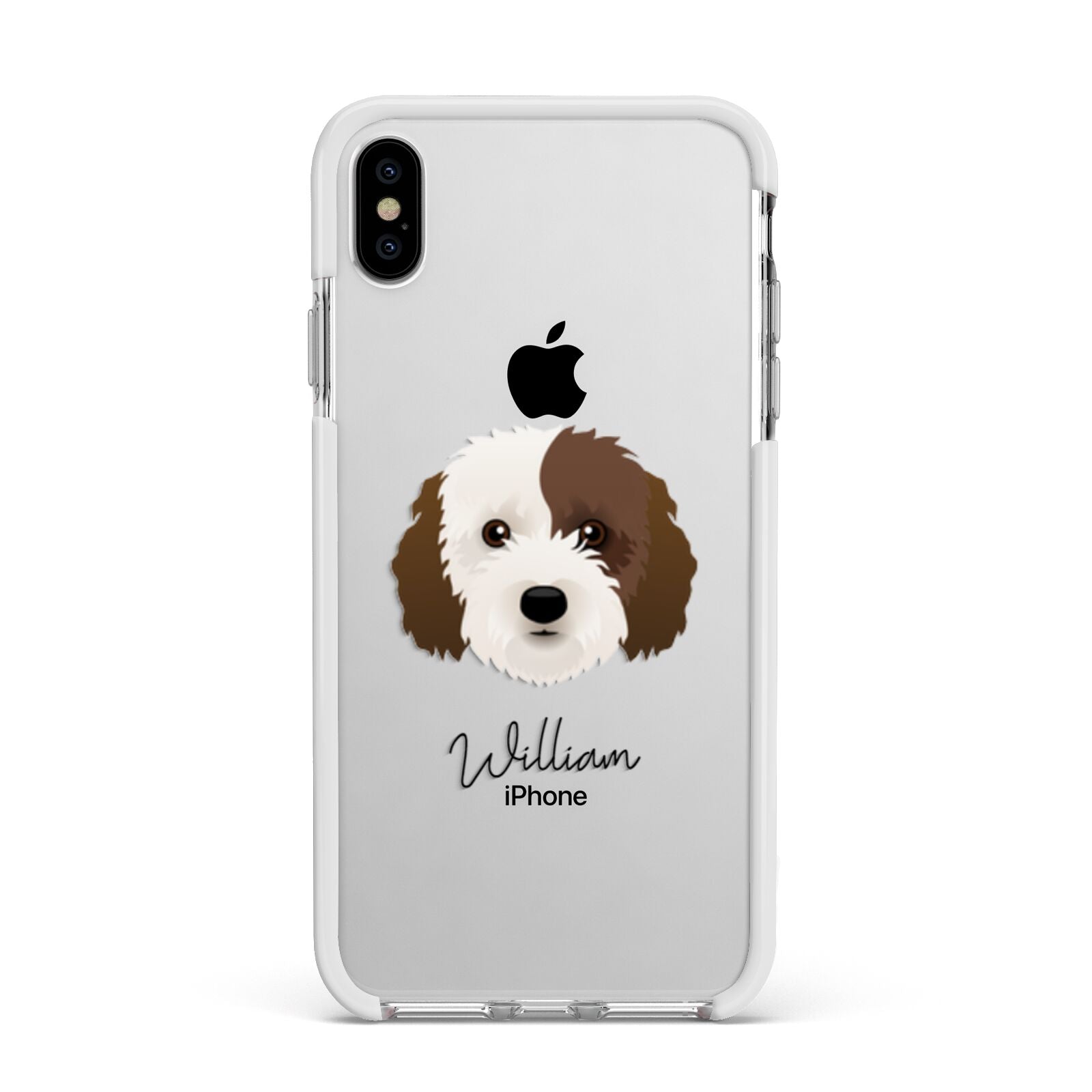 Cockapoo Personalised Apple iPhone Xs Max Impact Case White Edge on Silver Phone
