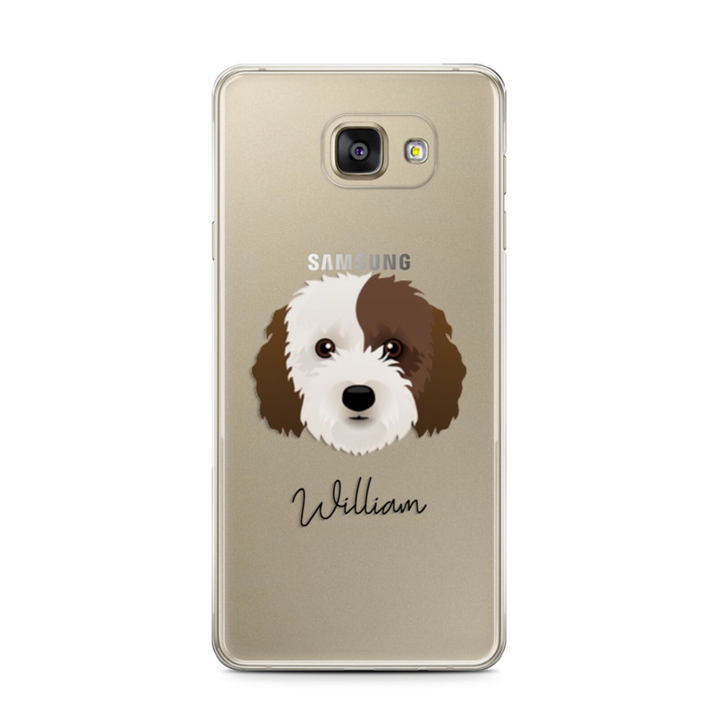 Cockapoo Personalised Samsung Galaxy A7 2016 Case on gold phone