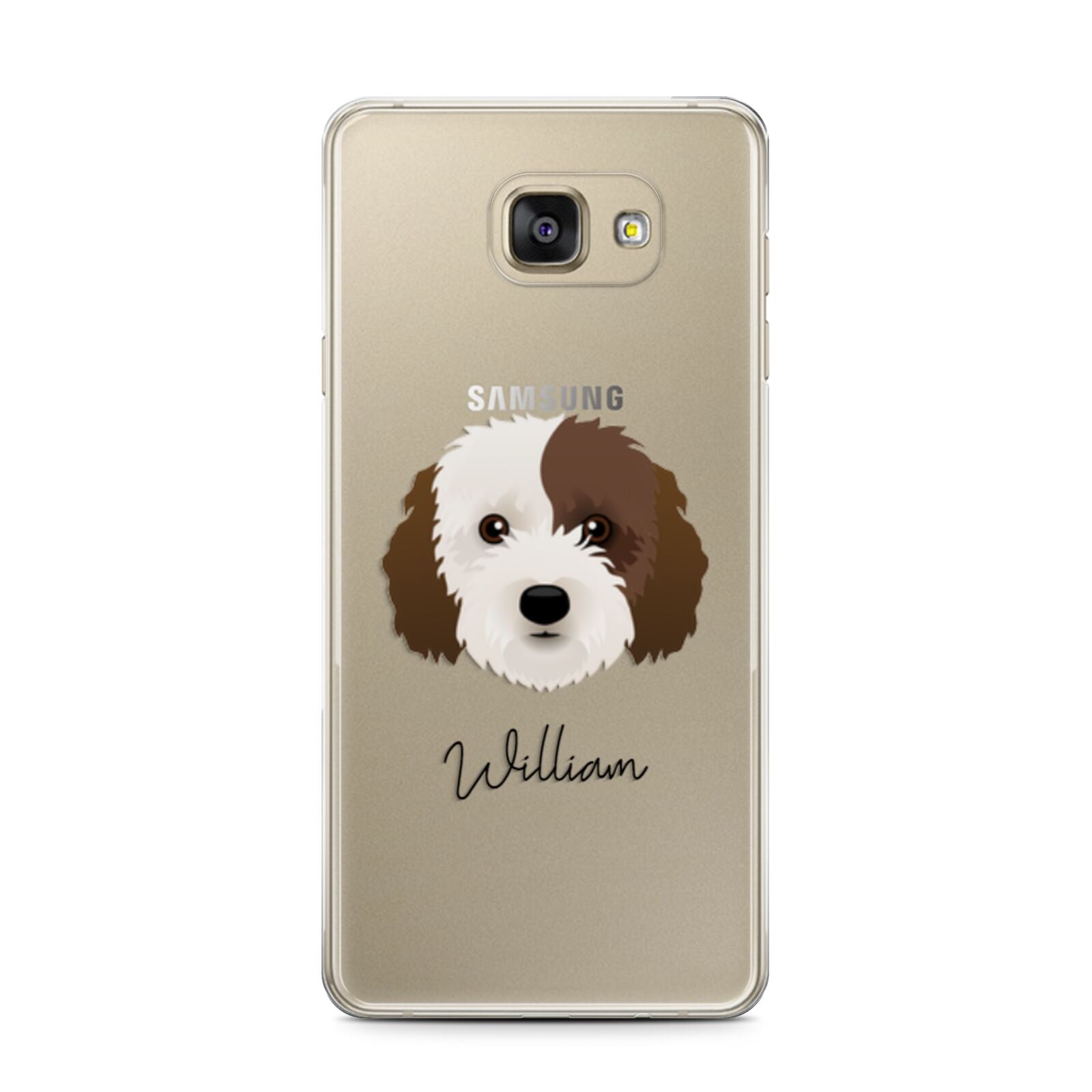 Cockapoo Personalised Samsung Galaxy A7 2016 Case on gold phone