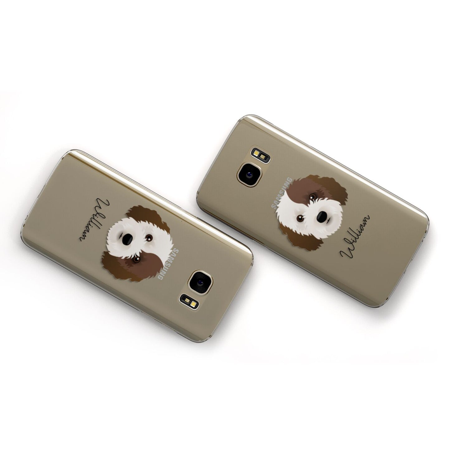 Cockapoo Personalised Samsung Galaxy Case Flat Overview