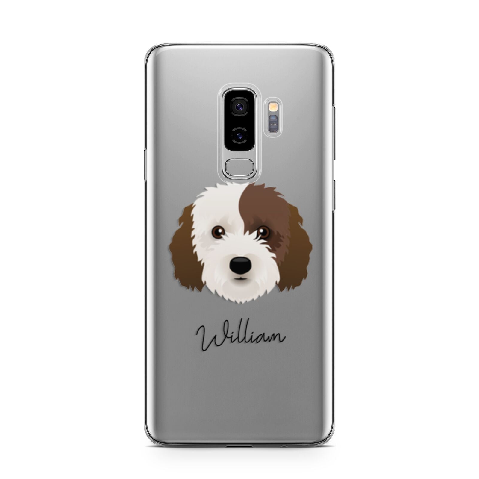 Cockapoo Personalised Samsung Galaxy S9 Plus Case on Silver phone