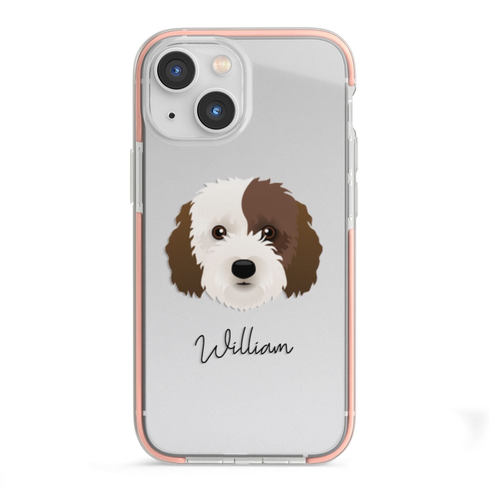 Cockapoo Personalised iPhone 13 Mini TPU Impact Case with Pink Edges