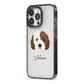 Cockapoo Personalised iPhone 13 Pro Black Impact Case Side Angle on Silver phone