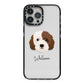 Cockapoo Personalised iPhone 13 Pro Max Black Impact Case on Silver phone