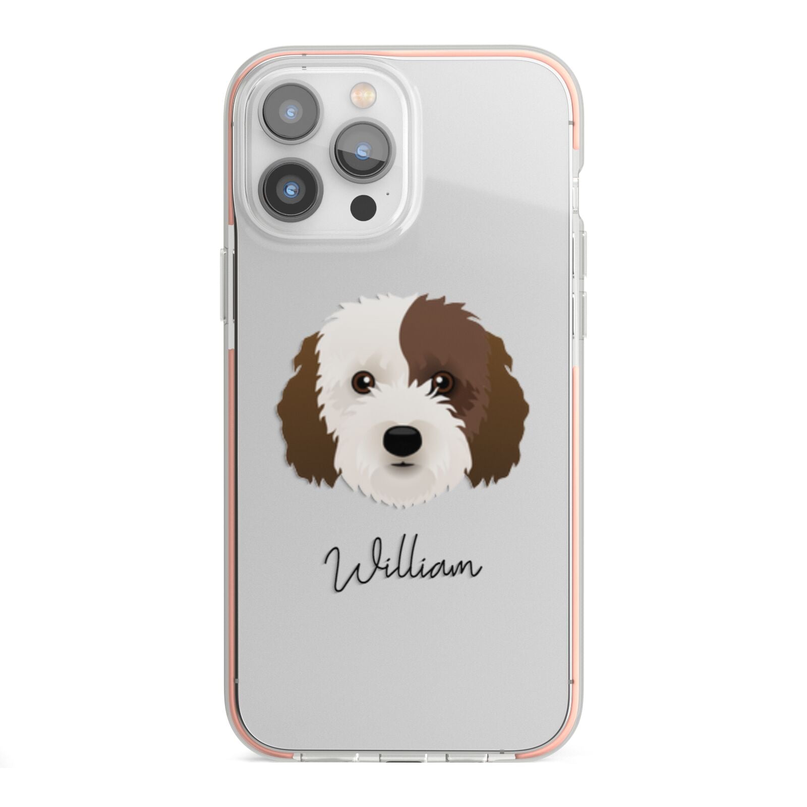 Cockapoo Personalised iPhone 13 Pro Max TPU Impact Case with Pink Edges
