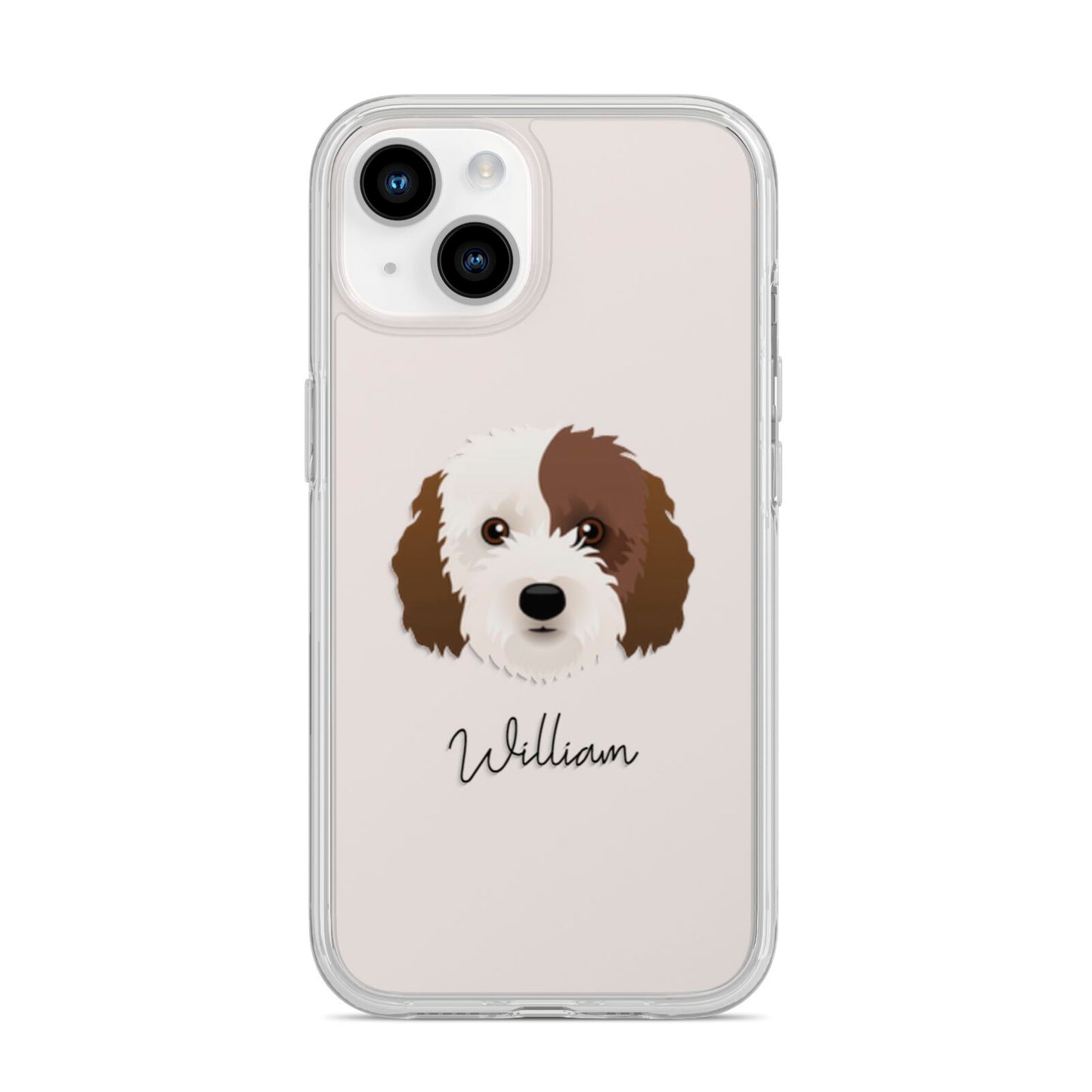 Cockapoo Personalised iPhone 14 Clear Tough Case Starlight