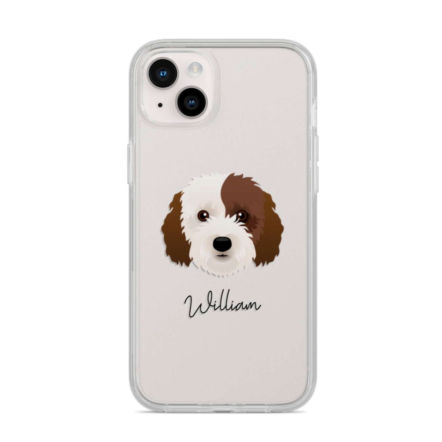 Cockapoo Personalised iPhone 14 Plus Clear Tough Case Starlight