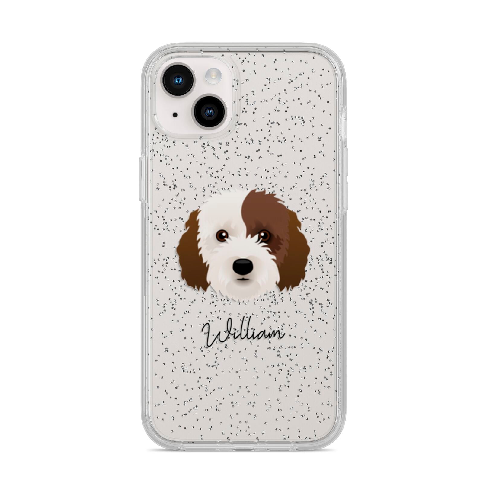 Cockapoo Personalised iPhone 14 Plus Glitter Tough Case Starlight