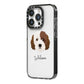 Cockapoo Personalised iPhone 14 Pro Black Impact Case Side Angle on Silver phone