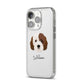 Cockapoo Personalised iPhone 14 Pro Clear Tough Case Silver Angled Image