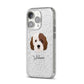 Cockapoo Personalised iPhone 14 Pro Glitter Tough Case Silver Angled Image