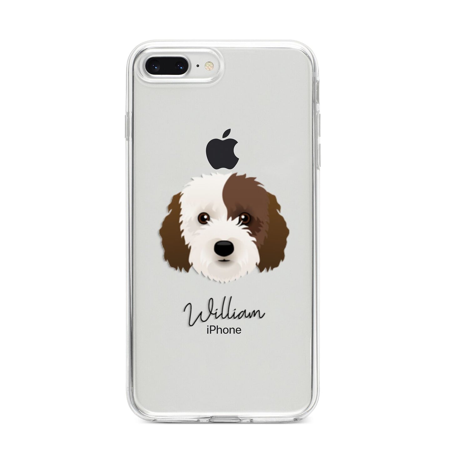 Cockapoo Personalised iPhone 8 Plus Bumper Case on Silver iPhone