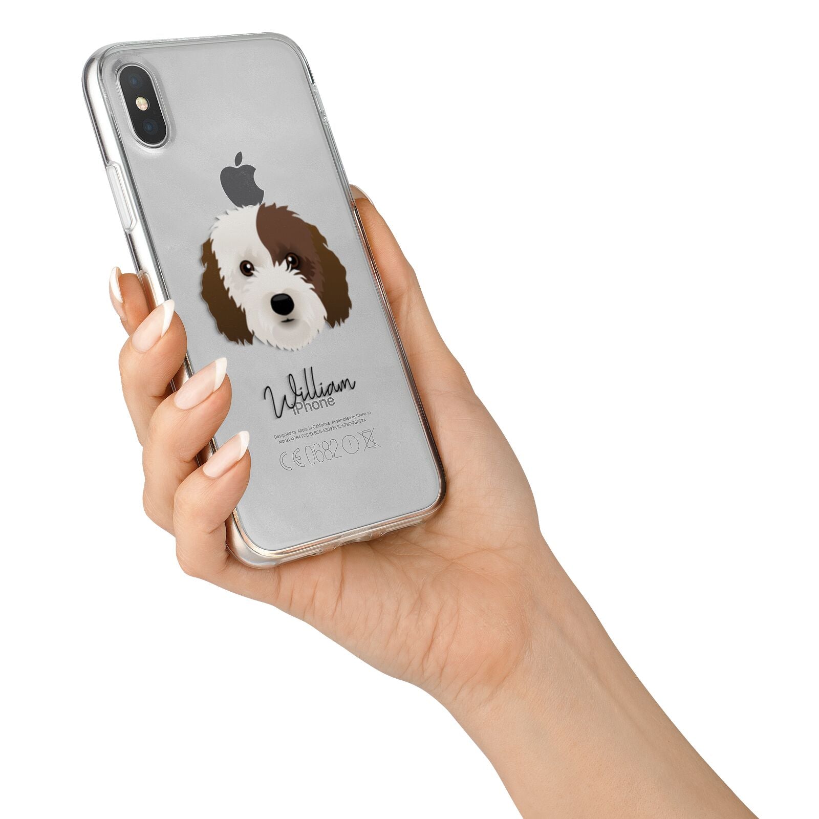 Cockapoo Personalised iPhone X Bumper Case on Silver iPhone Alternative Image 2