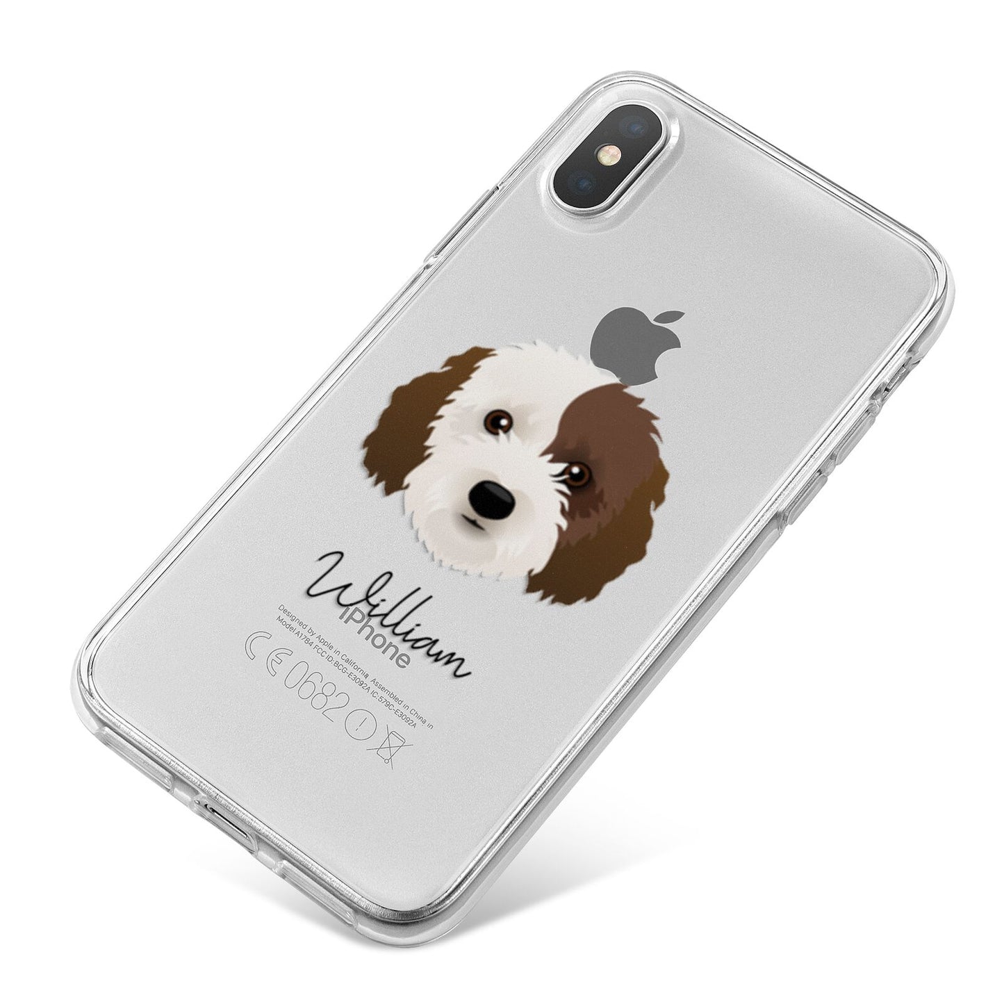 Cockapoo Personalised iPhone X Bumper Case on Silver iPhone