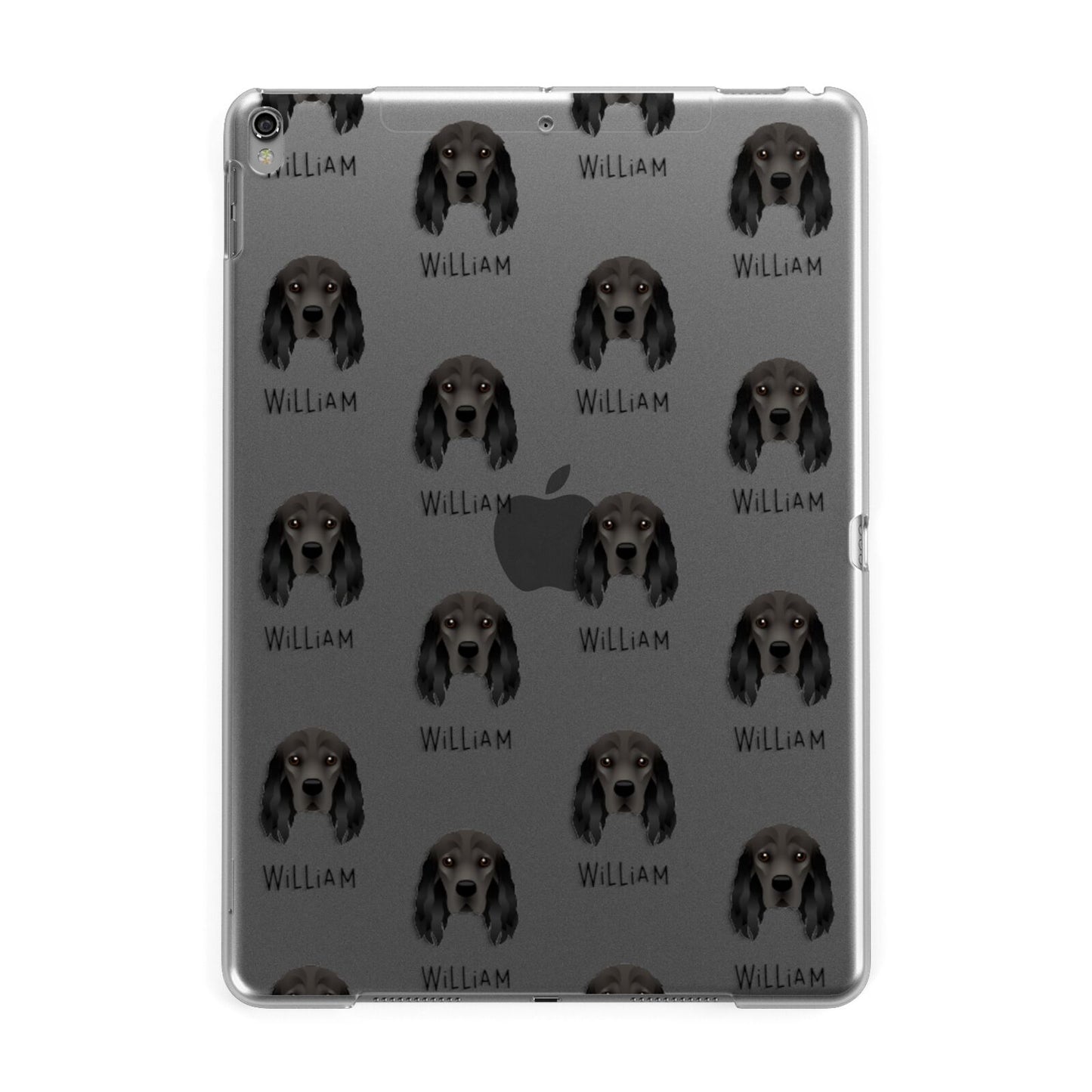Cocker Spaniel Icon with Name Apple iPad Grey Case