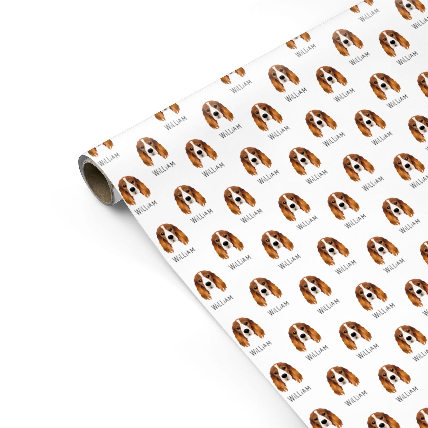 Cocker Spaniel Icon with Name Personalised Gift Wrap