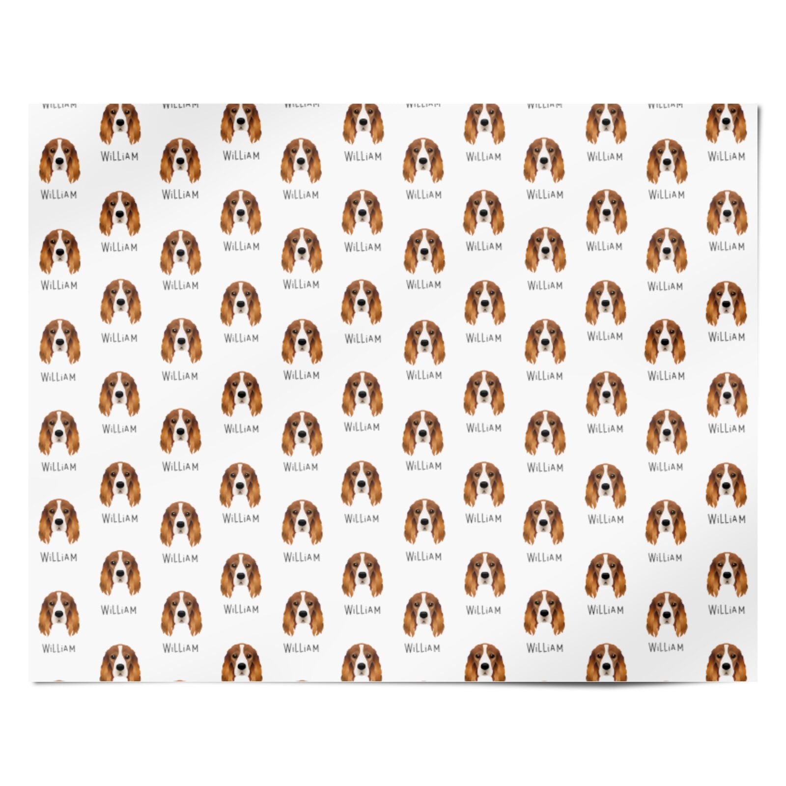 Cocker Spaniel Icon with Name Personalised Wrapping Paper Alternative