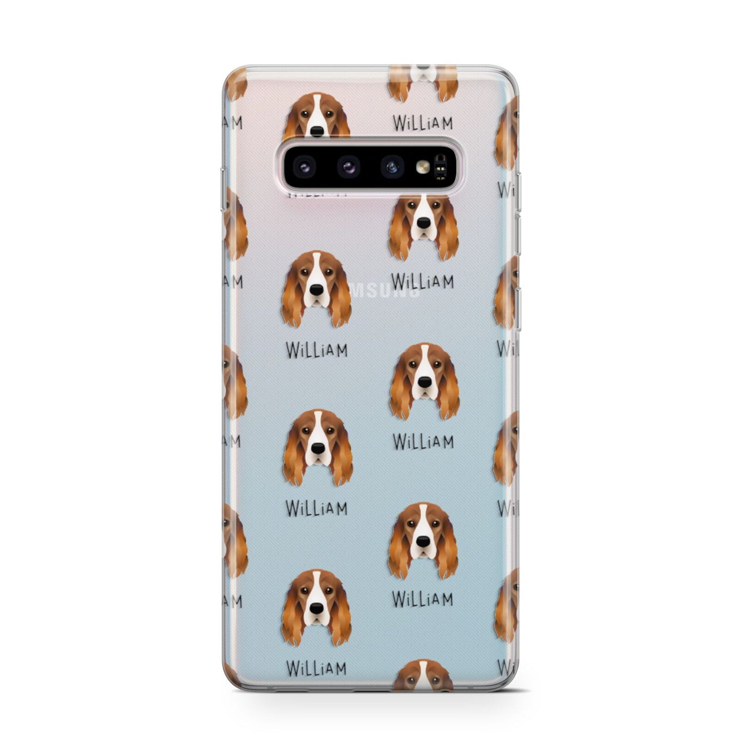 Cocker Spaniel Icon with Name Samsung Galaxy S10 Case