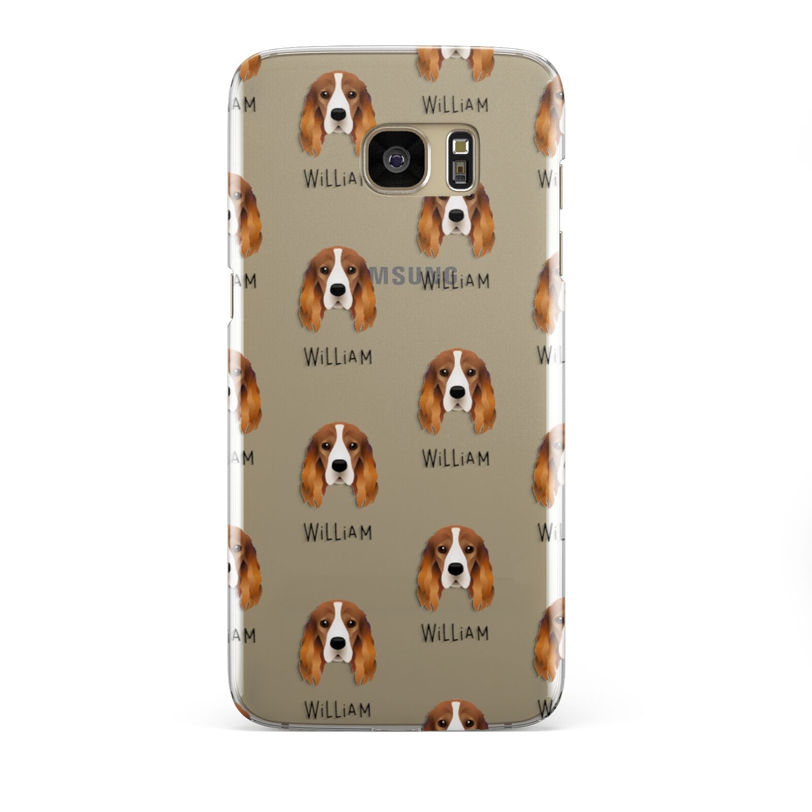 Cocker Spaniel Icon with Name Samsung Galaxy S7 Edge Case