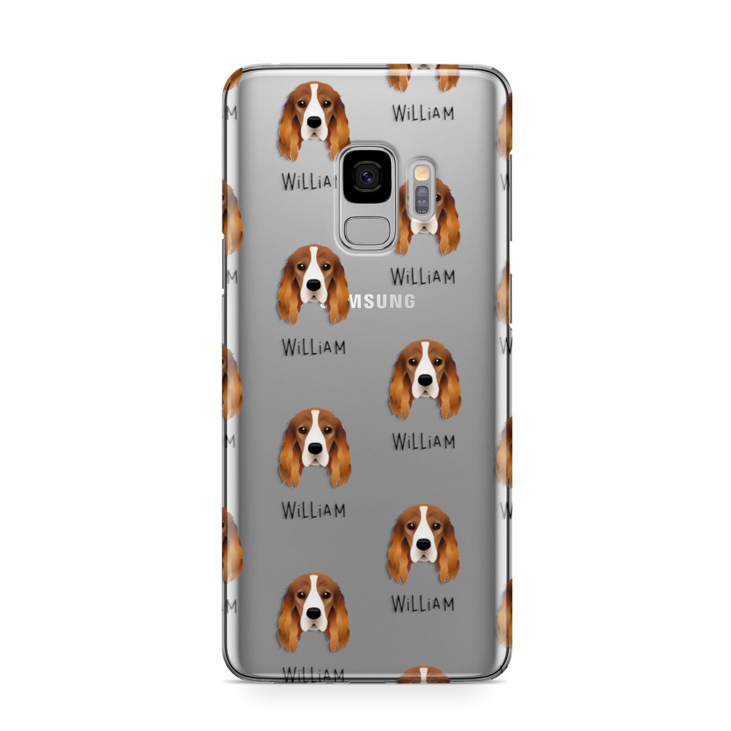 Cocker Spaniel Icon with Name Samsung Galaxy S9 Case