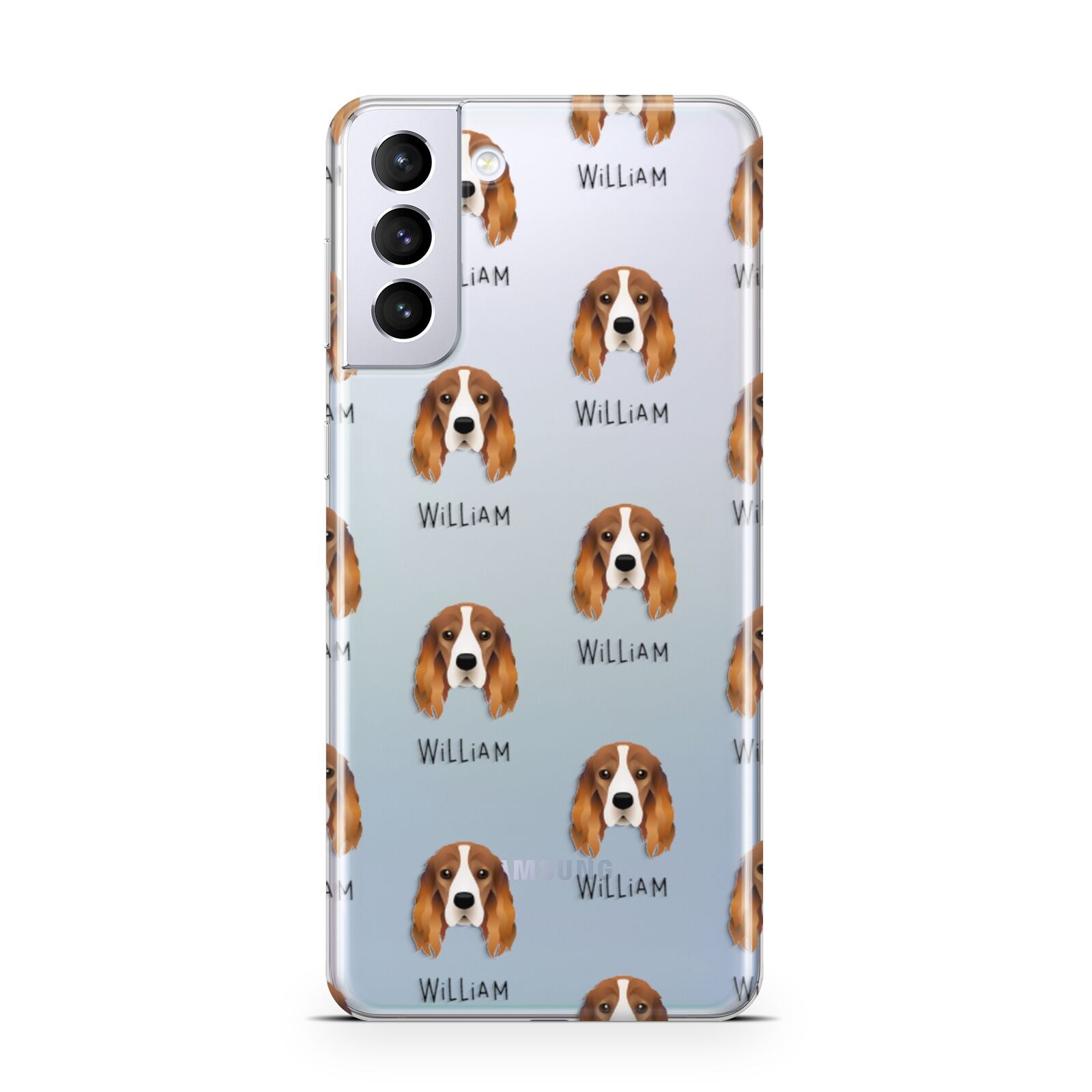 Cocker Spaniel Icon with Name Samsung S21 Plus Phone Case