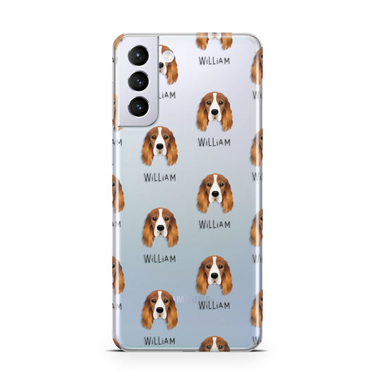 Cocker Spaniel Icon with Name Samsung S21 Plus Phone Case