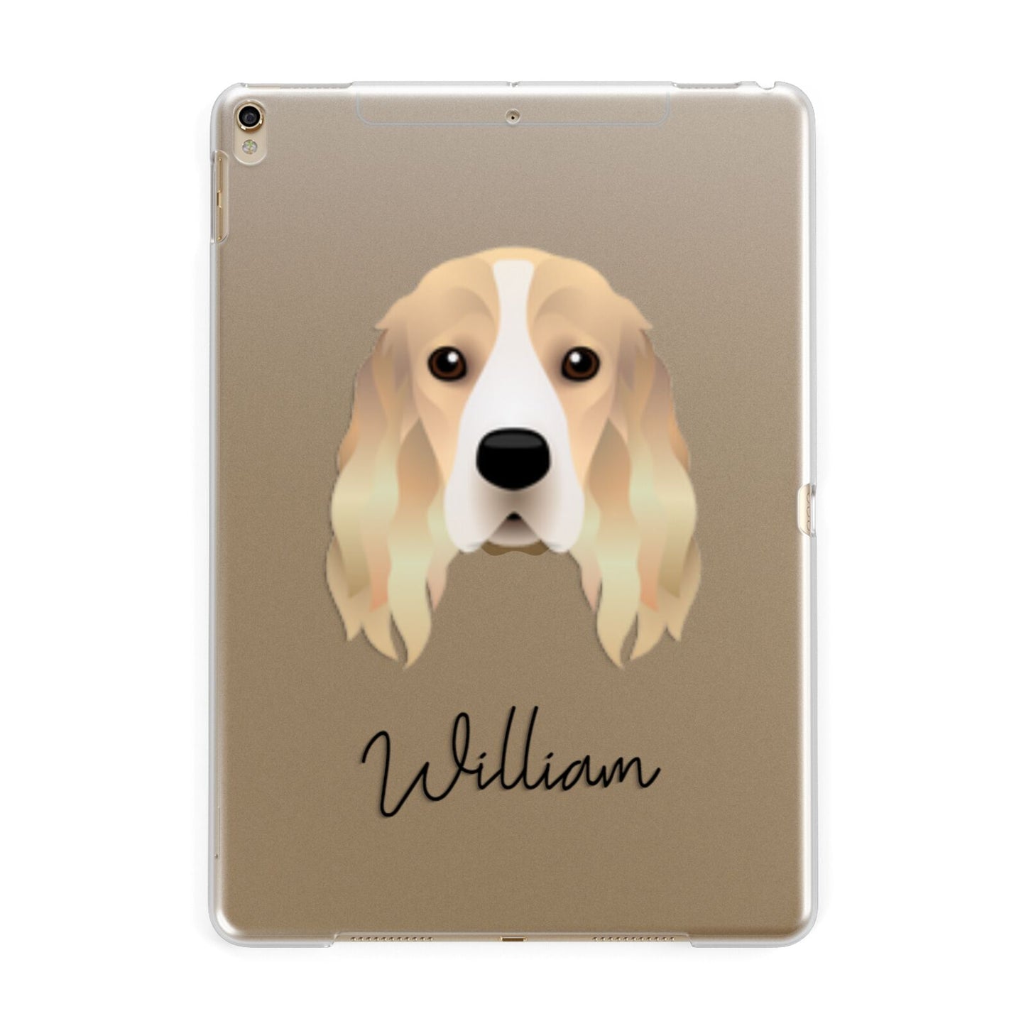 Cocker Spaniel Personalised Apple iPad Gold Case