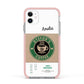 Coffee Cup Personalised Apple iPhone 11 in White with Pink Impact Case