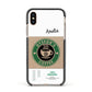 Coffee Cup Personalised Apple iPhone Xs Impact Case Black Edge on Gold Phone