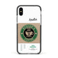 Coffee Cup Personalised Apple iPhone Xs Impact Case Black Edge on Silver Phone
