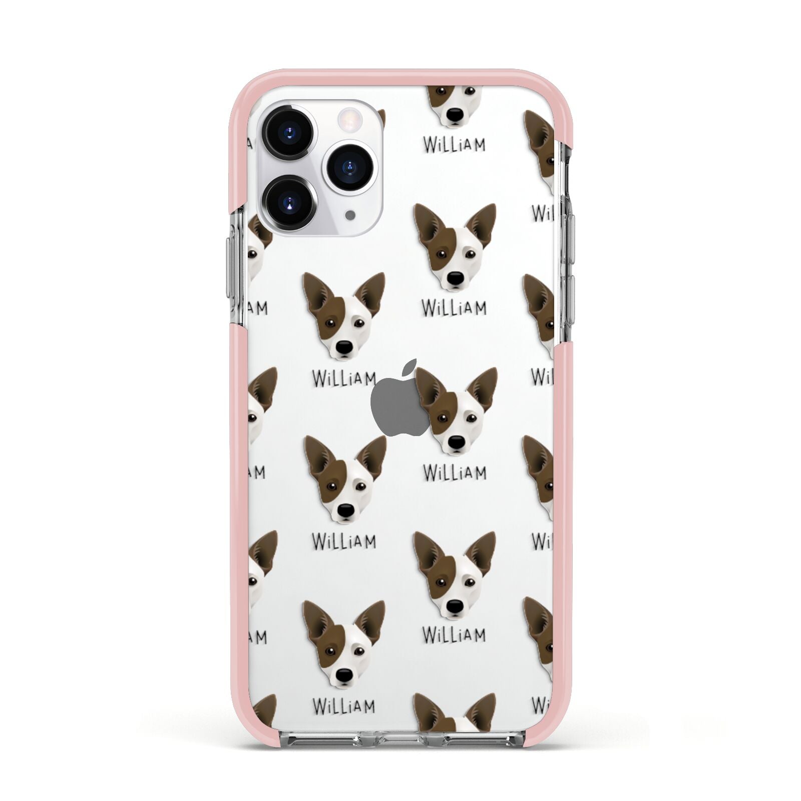 Cojack Icon with Name Apple iPhone 11 Pro in Silver with Pink Impact Case