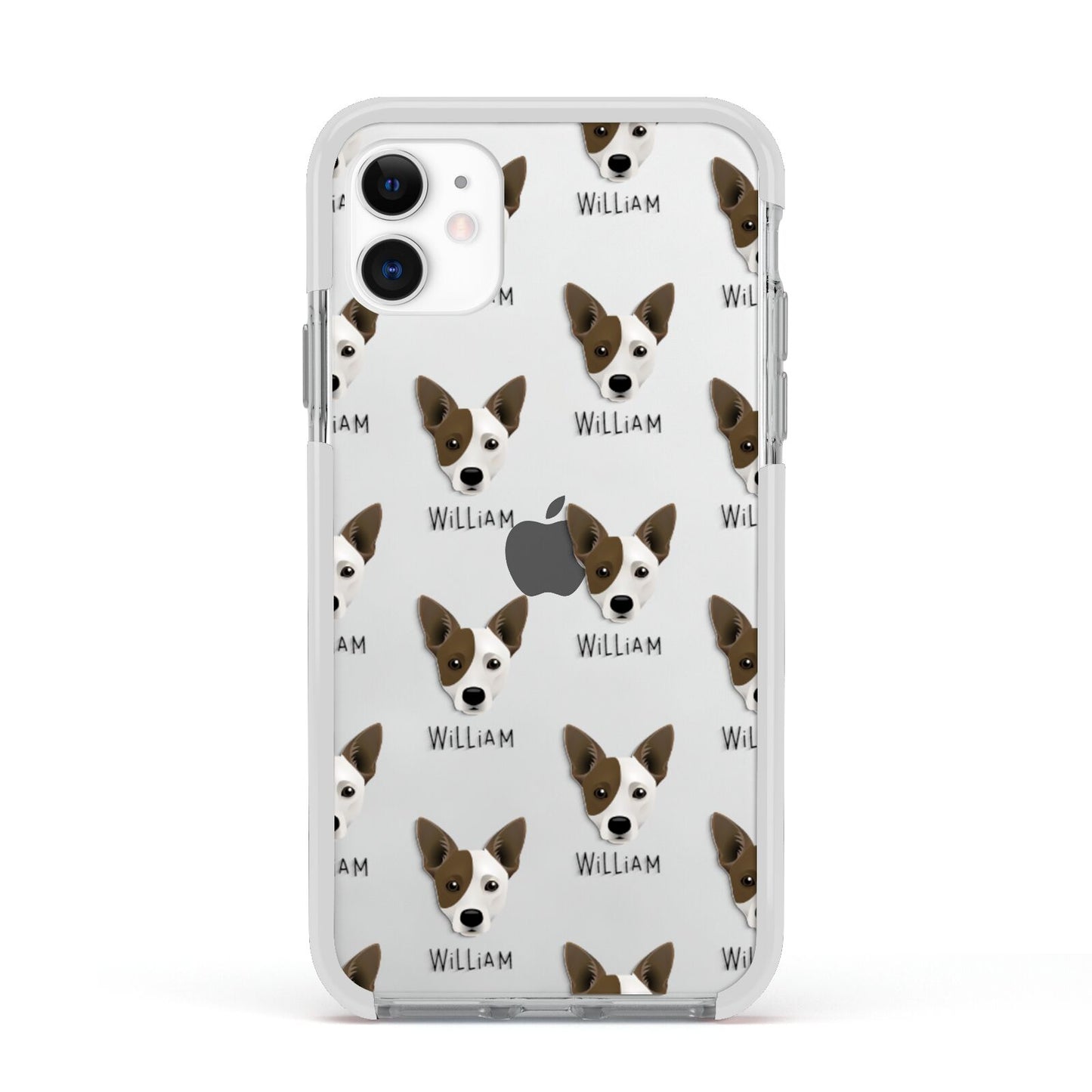 Cojack Icon with Name Apple iPhone 11 in White with White Impact Case