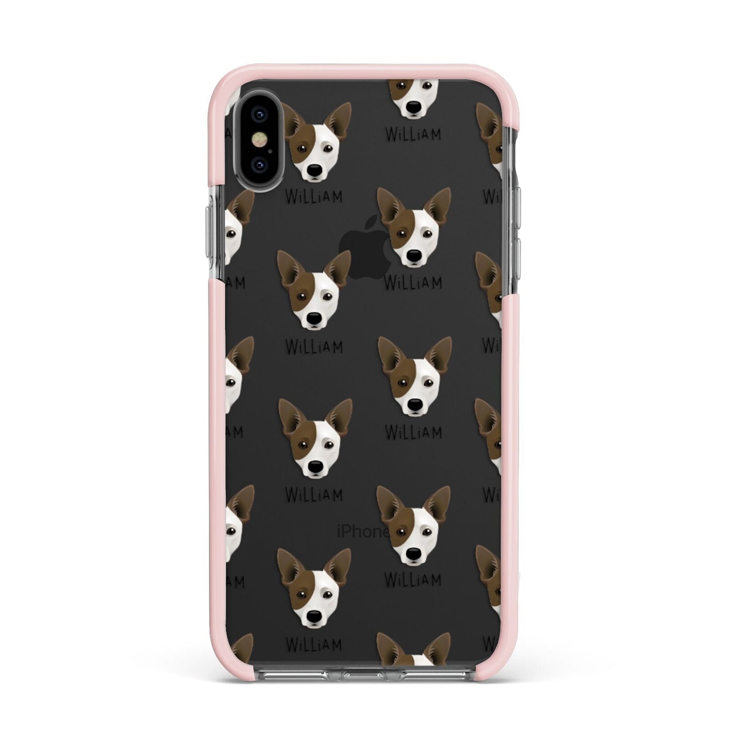 Cojack Icon with Name Apple iPhone Xs Max Impact Case Pink Edge on Black Phone