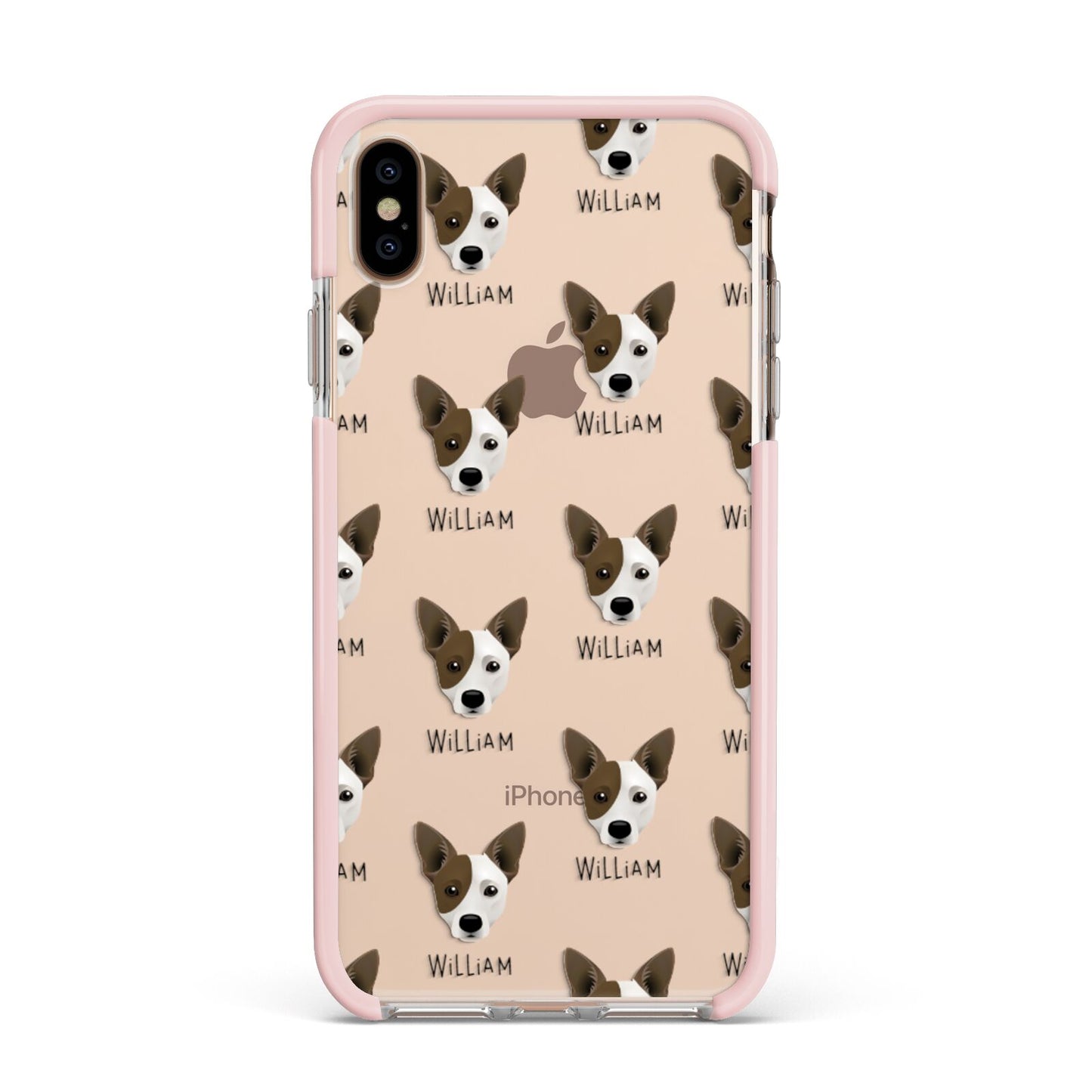 Cojack Icon with Name Apple iPhone Xs Max Impact Case Pink Edge on Gold Phone