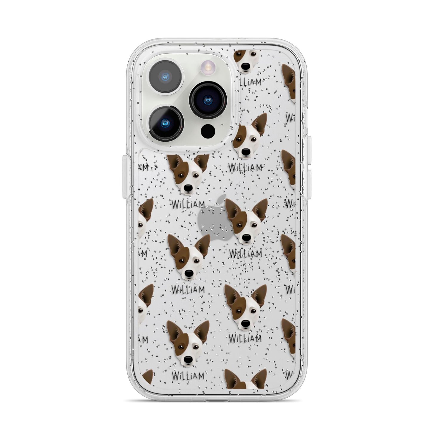 Cojack Icon with Name iPhone 14 Pro Glitter Tough Case Silver