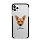 Cojack Personalised Apple iPhone 11 Pro Max in Silver with Black Impact Case