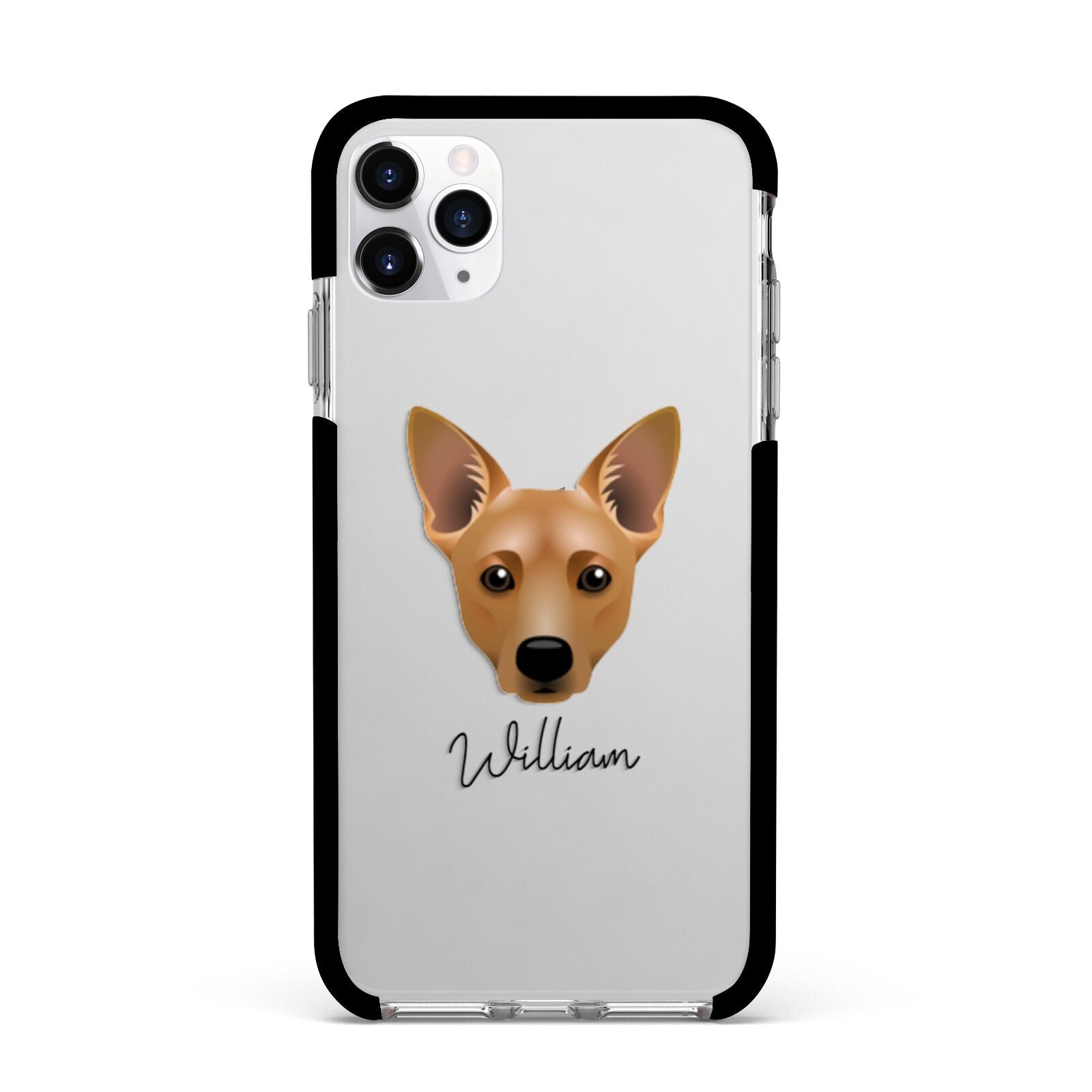 Cojack Personalised Apple iPhone 11 Pro Max in Silver with Black Impact Case