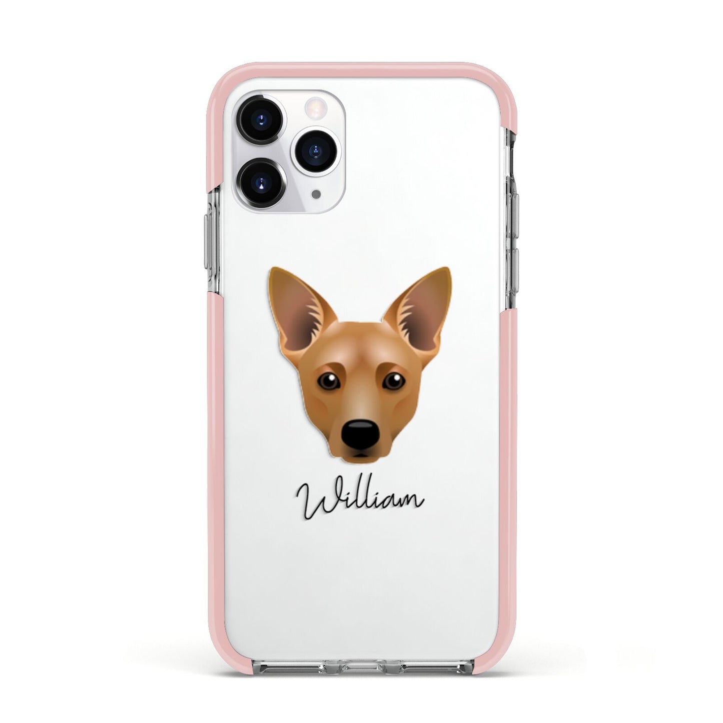 Cojack Personalised Apple iPhone 11 Pro in Silver with Pink Impact Case