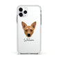 Cojack Personalised Apple iPhone 11 Pro in Silver with White Impact Case