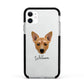 Cojack Personalised Apple iPhone 11 in White with Black Impact Case