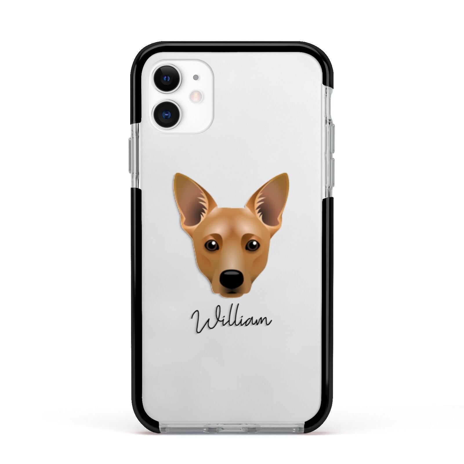 Cojack Personalised Apple iPhone 11 in White with Black Impact Case