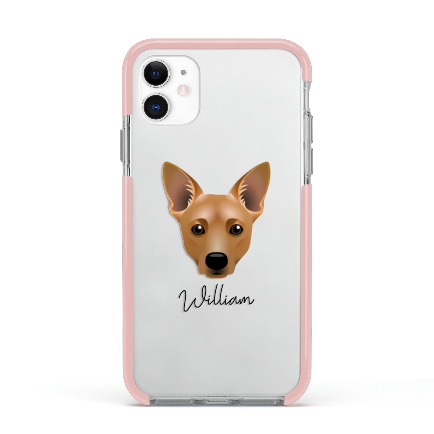 Cojack Personalised Apple iPhone 11 in White with Pink Impact Case