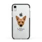 Cojack Personalised Apple iPhone XR Impact Case Black Edge on Silver Phone