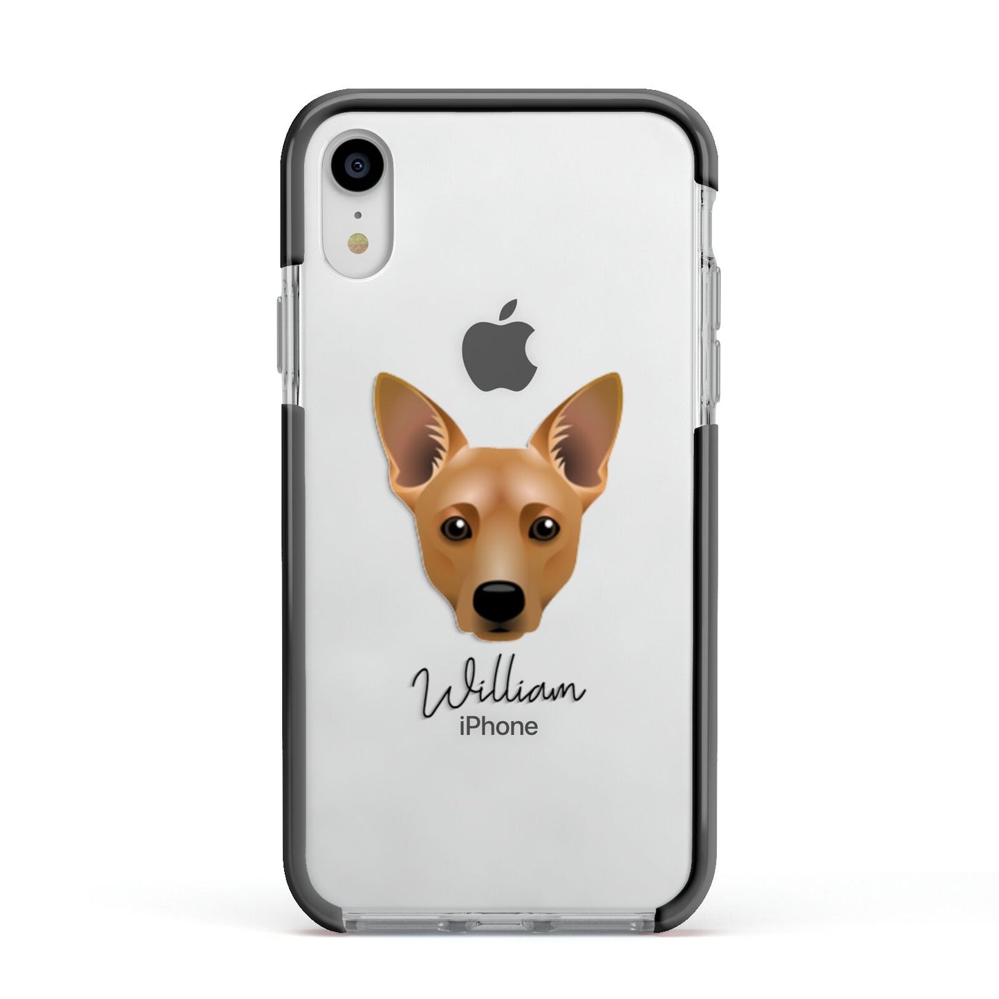 Cojack Personalised Apple iPhone XR Impact Case Black Edge on Silver Phone