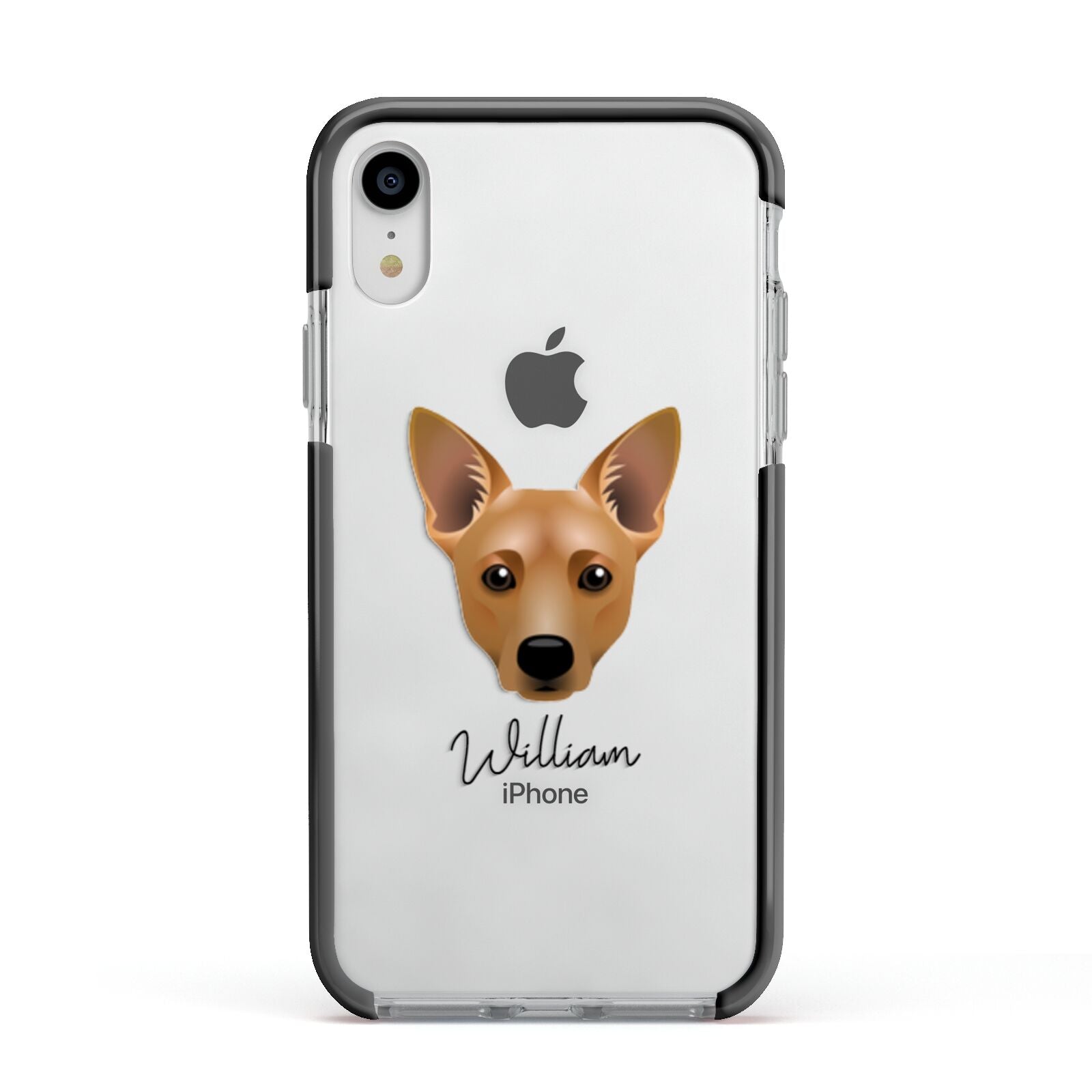 Cojack Personalised Apple iPhone XR Impact Case Black Edge on Silver Phone