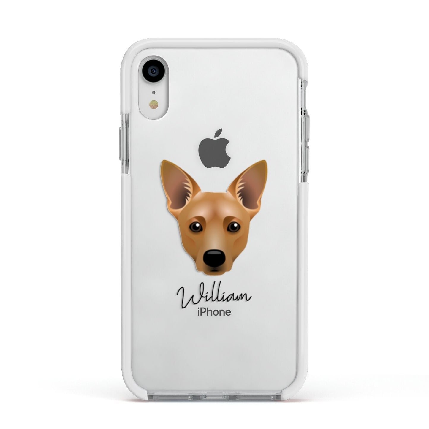 Cojack Personalised Apple iPhone XR Impact Case White Edge on Silver Phone
